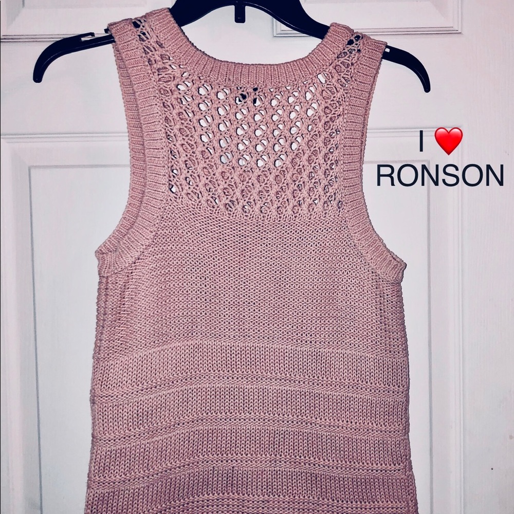 TANK TOP - pink, knit/crochet racer back tank